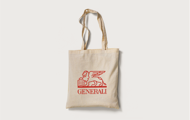 Textildruck Stofftasche Logo rot Generali Wrapfactory Hall in Tirol